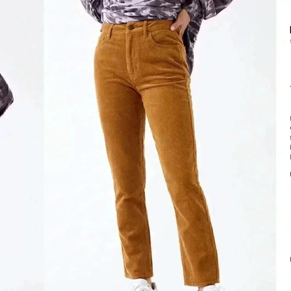 Pacsun Mom Jean Brown Corduroy Straight Leg High Rise Women's Pants 26 - Picture 1 of 12